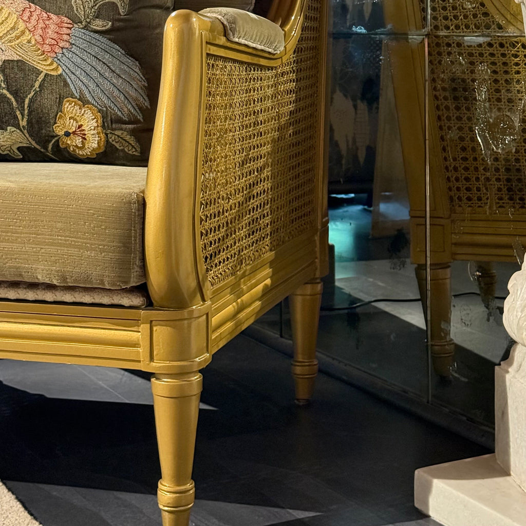 Sonarvan gold cane sofa